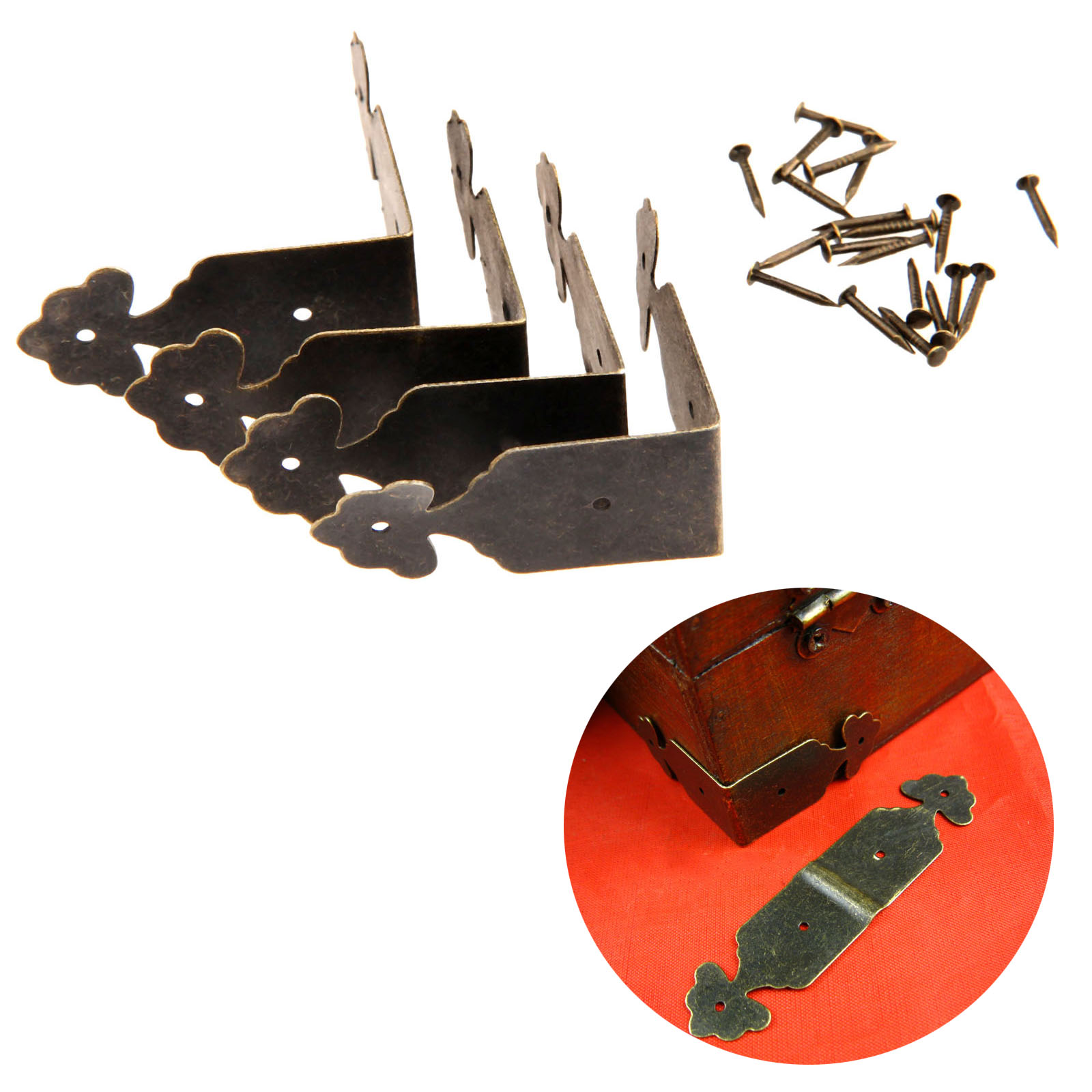 Furniture Hardware For Legs - 4 قطعة الزخرفية الزاوية حماة الحديد