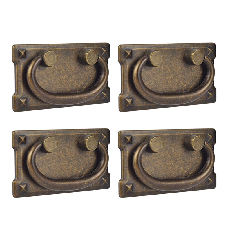 Furniture Hardware Latch - 4 قطعة خمر العتيقة برونزية درج