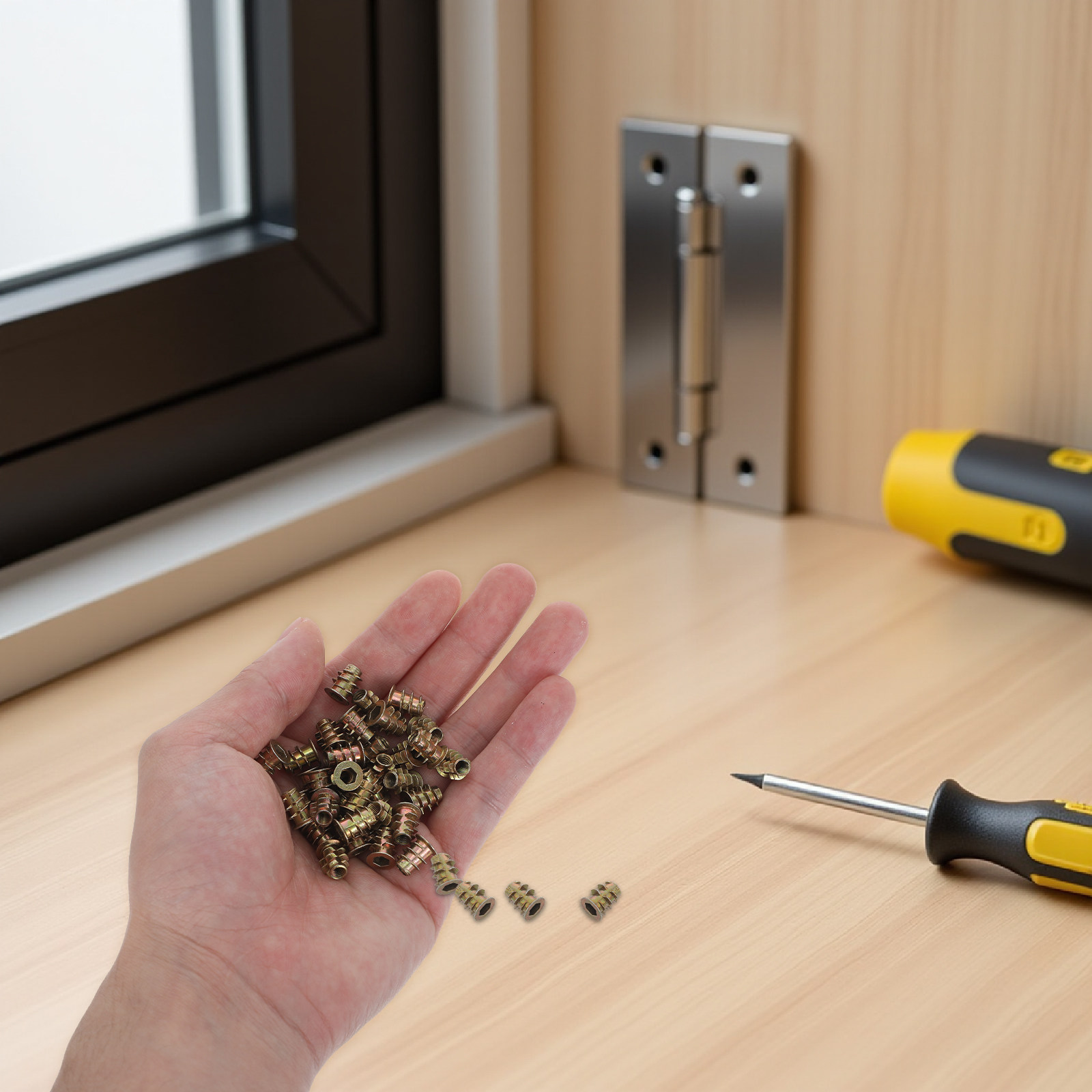 Furniture Hardware Threaded Inserts - 200 قطعة من صواميل التثبيت الملولبة