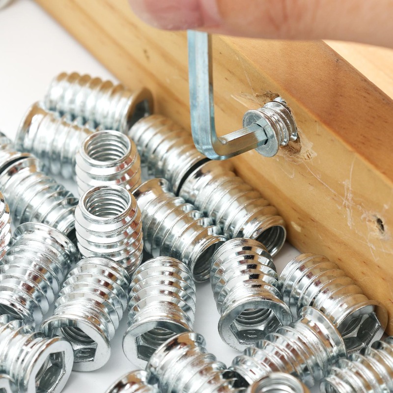 صواميل خشبية ملولبة 10/50x، صو - مراجعة Furniture Hardware Threaded Inserts وسعره