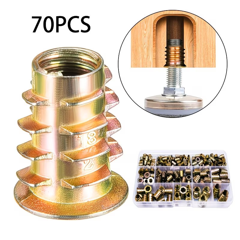 70 قطعة طقم صواميل إينتيرلوك ( - مراجعة Furniture Hardware Threaded Inserts وسعره