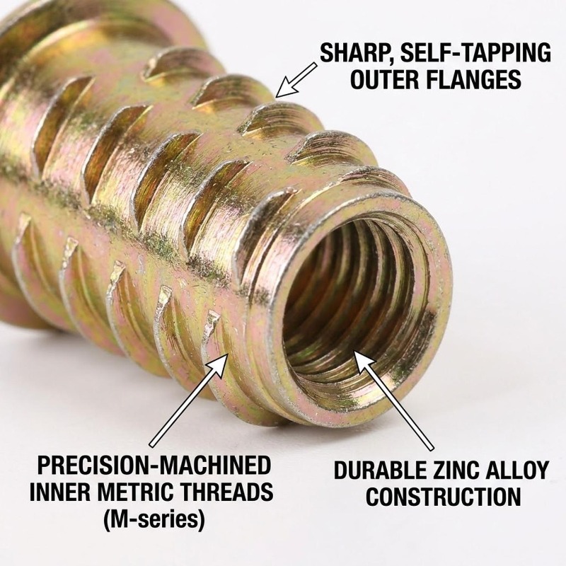 صواميل ملولبة من الفولاذ الكرب - مراجعة Furniture Hardware Threaded Inserts وسعره