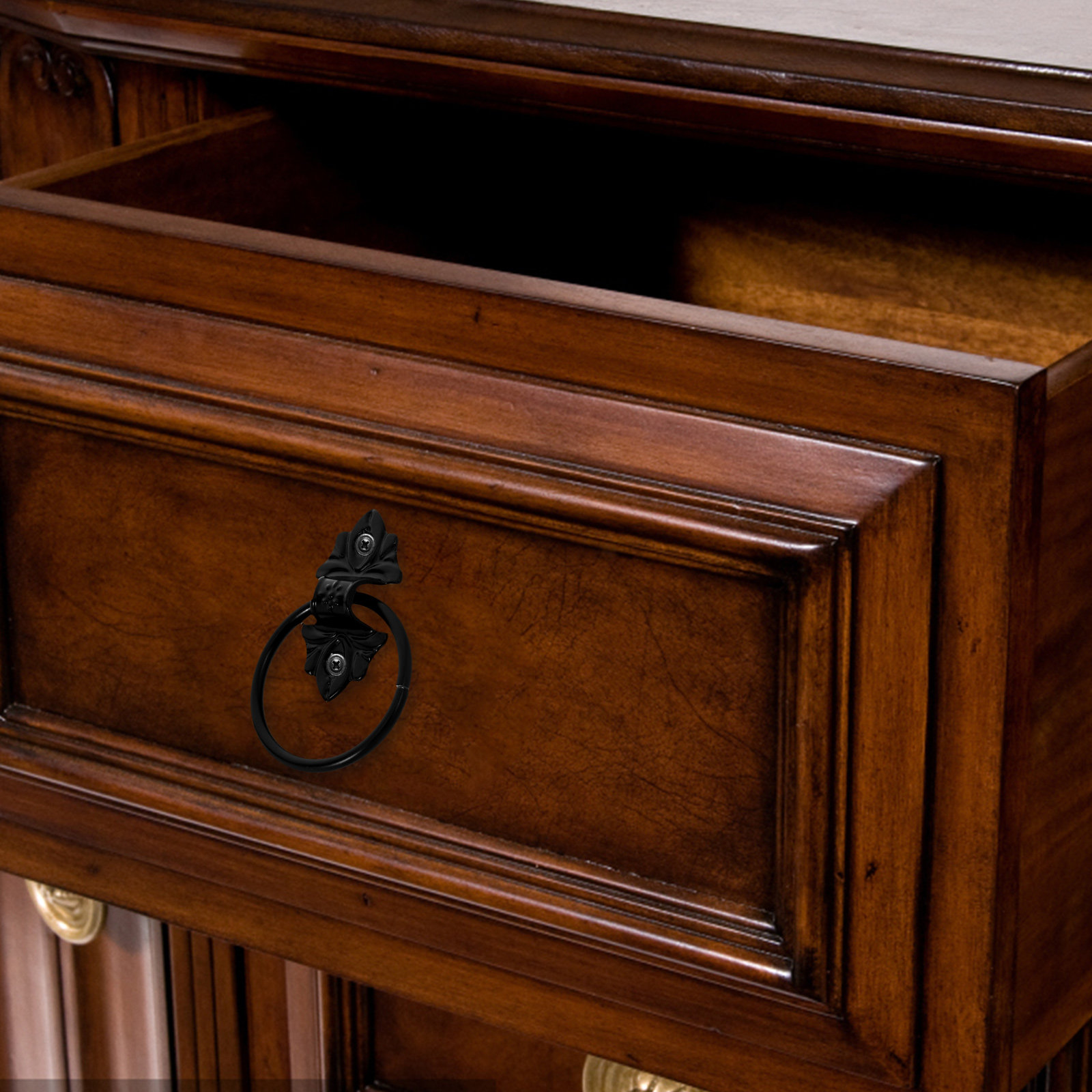 قطعتان من مقابض الأدراج الدائر - مراجعة Vintage Furniture Hardware Replacement وسعره